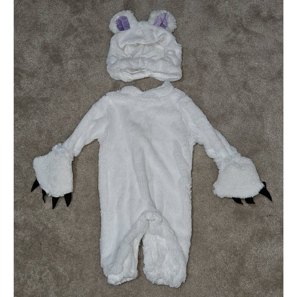 Polar Bear Cub Costume Halloween Infant 6-12 Months Outfit Headpiece Purple Ears - Picture 1 of 10